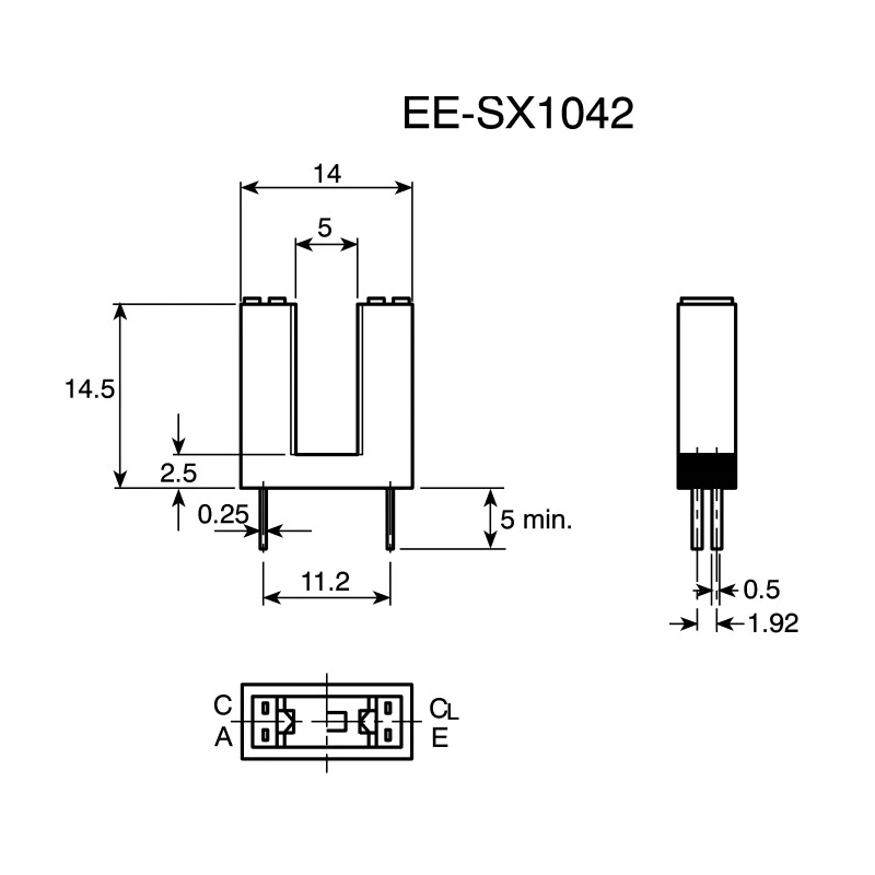 Omron Through Hole Slotted Optical Switch, Transistor Output EE-SX1042