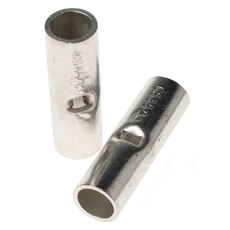 RS PRO CS Butt Splice Connector Uninsulated Tin Copper Contact 35mm Length 8.6mm Diameter 35mm² Wire Size 119-227