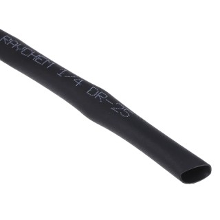 RS PRO Heat Shrink Tubing Black 6.4 mm Sleeve Diameter x 10 m Length 2:1 Shrink Ratio Elastomer Material DR-25-1/4-0-10