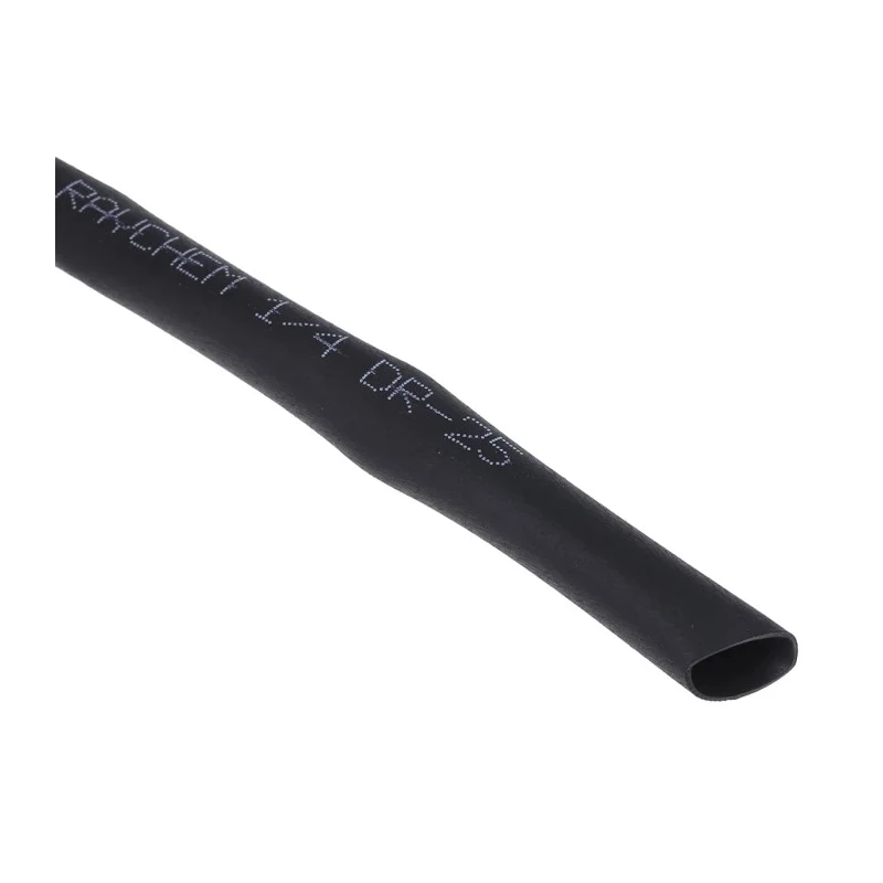 RS PRO Heat Shrink Tubing Black 6.4 mm Sleeve Diameter x 10 m Length 2:1 Shrink Ratio Elastomer Material DR-25-1/4-0-10