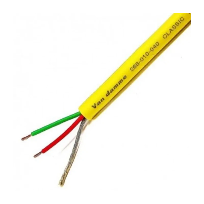 Van Damme 2 Core 0.22 mm² CSA Screened Audio Cable 4.85 mm OD 100 m Yellow 268010040100