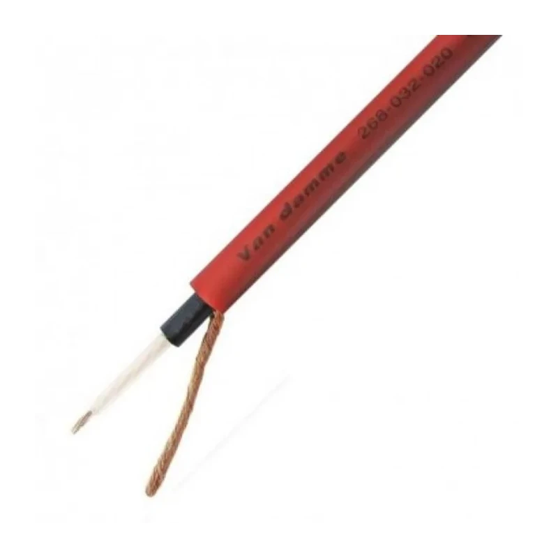Van Damme 2 Core Multicore Microphone Cable 0.22 mm² CSA Screened 4.5 mm OD 100 m Length Red 268032020100