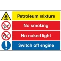 RS PRO Hazard Warning Sign Petroleum Mixture No Smoking No Naked Light Switch Off Engine 370mm x 630mm 219-8294