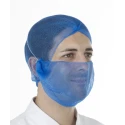 Hairtite Blue Disposable Polypropylene Beard Mask for Food and Industrial Applications XL WBRDK/C21SB