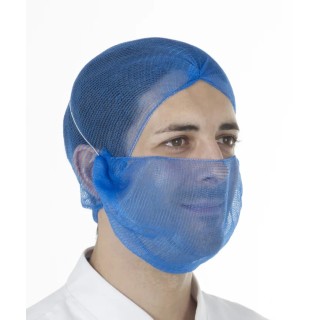 Hairtite Blue Disposable Polypropylene Beard Mask for Food and Industrial Applications XL WBRDK/C21SB