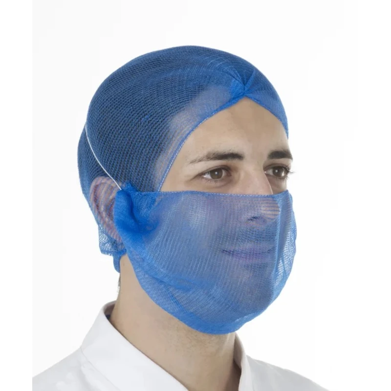 Hairtite Blue Disposable Polypropylene Beard Mask for Food and Industrial Applications XL WBRDK/C21SB