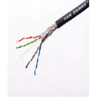 Van Damme Shielded Cat6 Ethernet Cable, Thermoplastic Vulcanisate Jacket, 100 m Length, Black Color Cat6