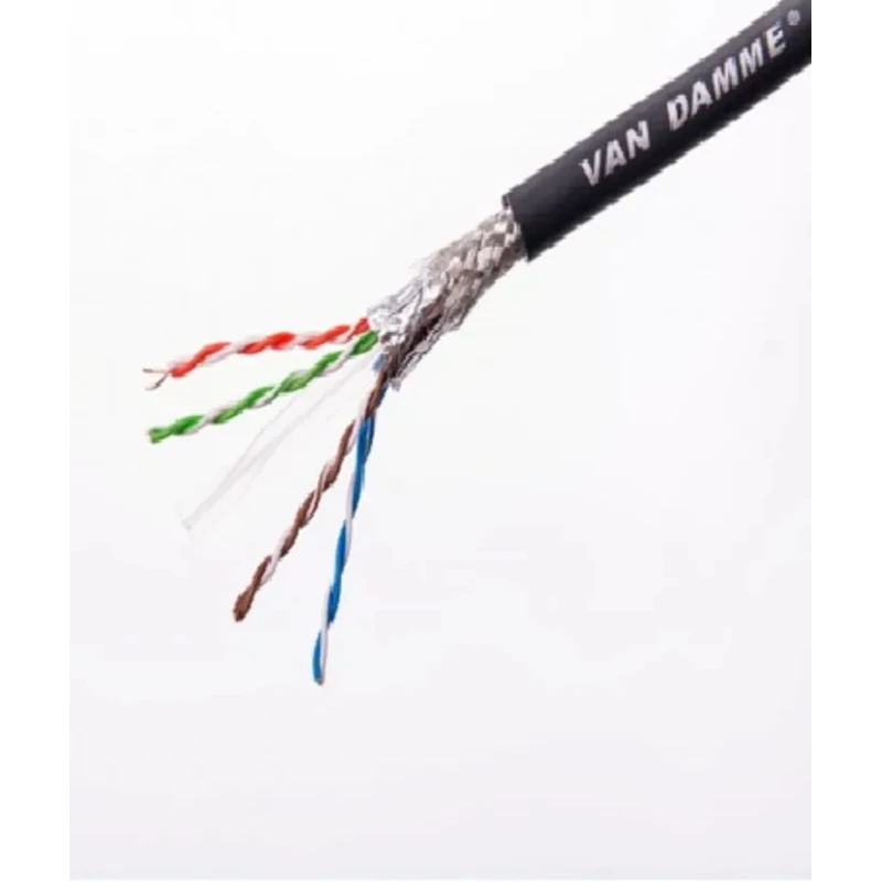 Van Damme Shielded Cat6 Ethernet Cable, Thermoplastic Vulcanisate Jacket, 100 m Length, Black Color Cat6