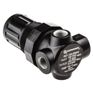 Norgren Pneumatic Regulator, G 1/8 Outlet Size, 0.3 to 7 bar Pressure Range, Max Input 20 bar, 65°C Max R07-100-RNKG