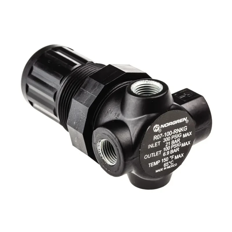 Norgren Pneumatic Regulator, G 1/8 Outlet Size, 0.3 to 7 bar Pressure Range, Max Input 20 bar, 65°C Max R07-100-RNKG