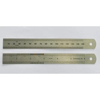 RS PRO 150 mm Steel Ruler Imperial, Metric Polished Stainless Steel 19mm Width 219-7001