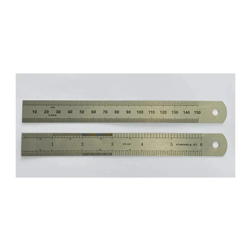 RS PRO 150 mm Steel Ruler Imperial, Metric Polished Stainless Steel 19mm Width 219-7001