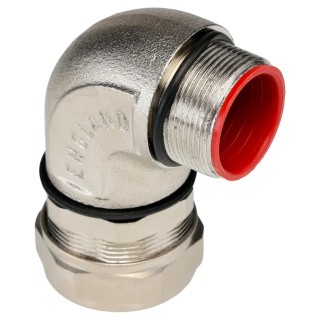 Adaptaflex Nickel Plated Brass Conduit Fitting 32 mm Nominal Size M32 Thread Size 90 Degree Elbow IP67 SPL32/M32/90 X 5