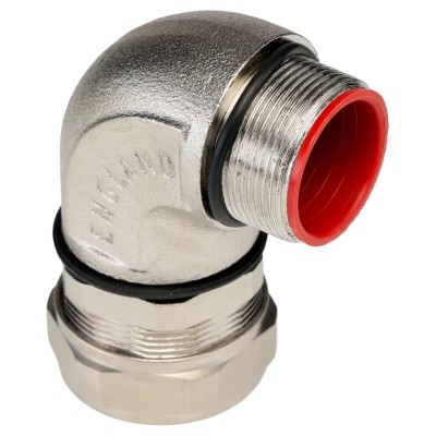 Adaptaflex Nickel Plated Brass Conduit Fitting 32 mm Nominal Size M32 Thread Size 90 Degree Elbow IP67 SPL32/M32/90 X 5