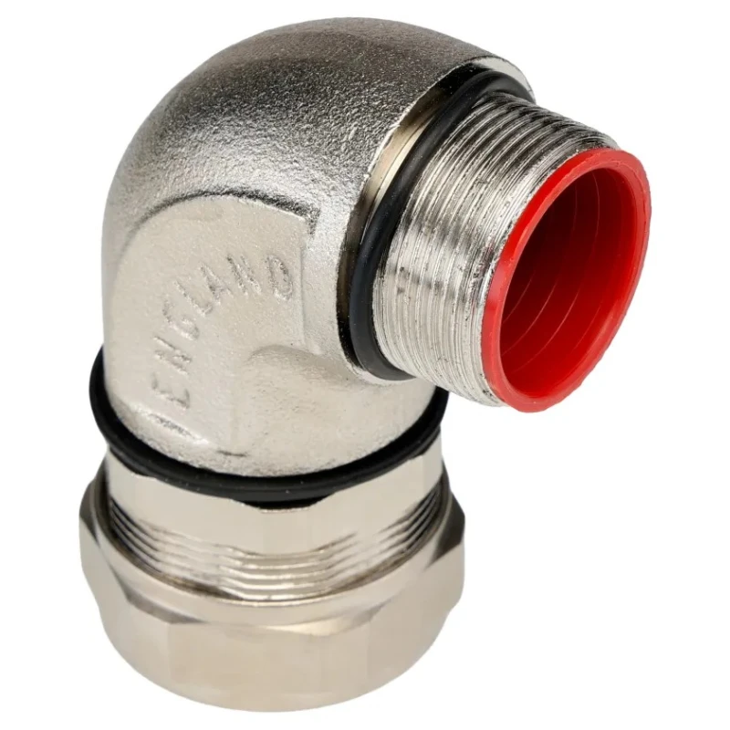 Adaptaflex Nickel Plated Brass Conduit Fitting 32 mm Nominal Size M32 Thread Size 90 Degree Elbow IP67 SPL32/M32/90 X 5