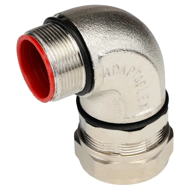 Adaptaflex Nickel Plated Brass Conduit Fitting 32 mm Nominal Size M32 Thread Size 90 Degree Elbow IP67 SPL32/M32/90 X 5