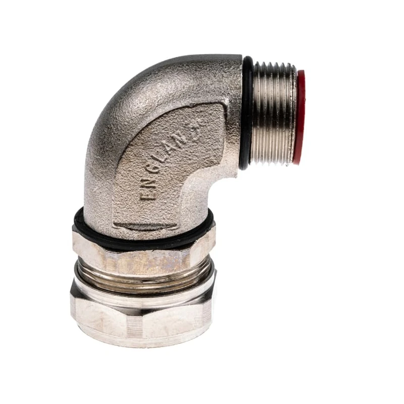 Adaptaflex S Type Conduit Fitting Nickel Plated Steel Silver 25 mm Nominal Size M25 IP67 SPL25/M25/90 X 5