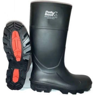 Pollyboot Black Steel Toe Capped Unisex Safety Boots Size UK 12 202-47