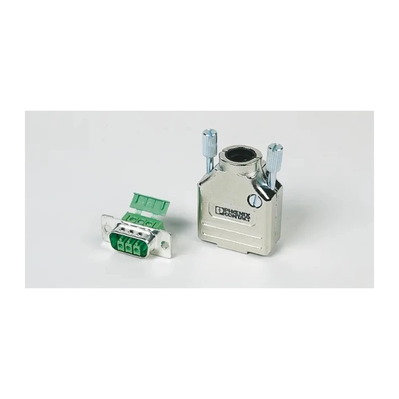 Phoenix Contact Zinc Straight D-Sub Backshell with Nickel Plating, 3 Contacts, Silver SCT-D-SUB9-KG