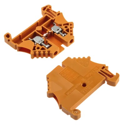 Weidmüller W Series 2-Position Orange DIN Rail Terminal Block 2.5mm², Screw Termination 1023760000