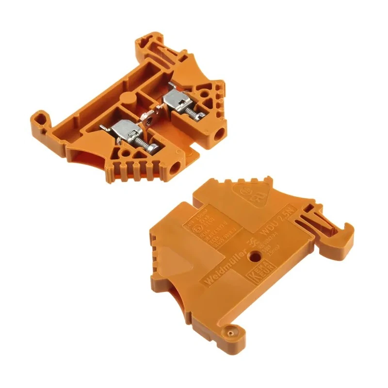 Weidmüller W Series 2-Position Orange DIN Rail Terminal Block 2.5mm², Screw Termination 1023760000