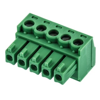 Phoenix Contact MC 1.5/5-ST-3.81 Series Pluggable Terminal Block, 5-Contact, 3.81 mm Pitch, 1 Row, Polyamide 1803604