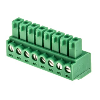 Phoenix Contact Pluggable Terminal Block MC 1.5/8-ST-3.81 Series, 8-Contact, 3.81 mm Pitch, 1 Row, 8A Current, 160V 1803633