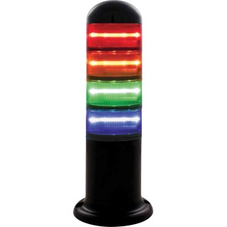 RS PRO Amber, Blue, Green, Red Signal Tower No Sounder Component, 4 Lights 240V Base 220-5042