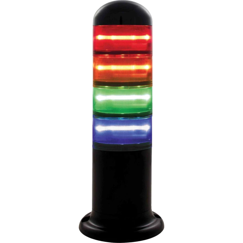 RS PRO Amber, Blue, Green, Red Signal Tower No Sounder Component, 4 Lights 240V Base 220-5042