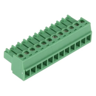 Phoenix Contact Pluggable Terminal Block MC 1.5/12-ST-3.81 Series, 12-Contact, 3.81 mm Pitch, 8A Current, 1 Row 1803675