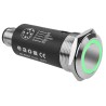 EAO Illuminated Push Button SPDT, Latching, Panel Mount, 22 mm Cutout, Green LED, IP65 IP67, 35 V dc, Model 82-6657.2134