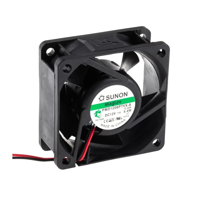 Sunon PMD Series Axial Fan 12V DC 5.4W 68m³/h Airflow 60mm x 60mm x 25mm PMD1206PTVX-A.U.GN