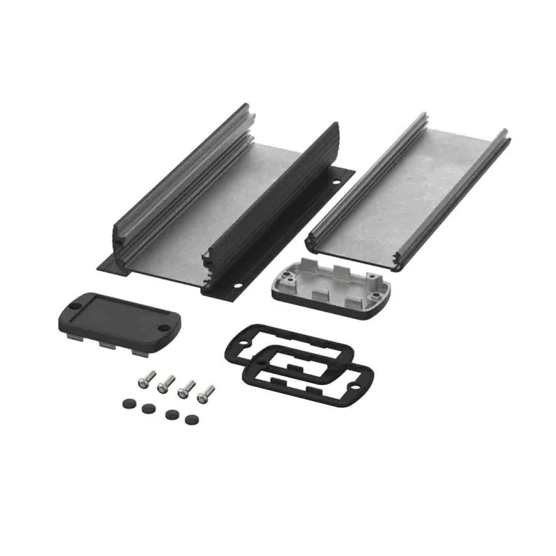 Bopla Aluminium General Purpose Enclosure Flanged Alubos Series Black Lid IP65 32x57x150 mm 84306150.HMT1 ABPH 600-0150 WL