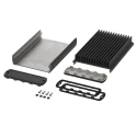 Bopla Aluminium General Purpose Enclosure Alubos Series Black Black Lid IP65 32mm x 106mm x 84510150.HMT1 ABPH 1000-0150 K