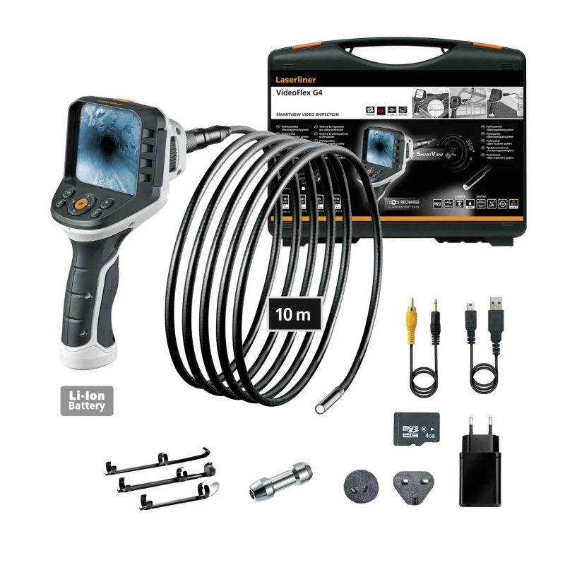 Laserliner Professional 9 mm Probe Inspection Camera Kit 10 m Probe Length 640 x 480 Pixel Resolution LED 092.940A