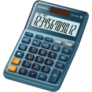 Casio Blue Battery, Solar Power Supply Powered Desktop Calculator MS-120EM-WK-UP