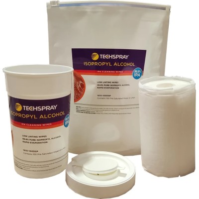 Chemtronics Techspray Wet Isopropanol Wipes Refill 100 x 170 mm 100 Per Pack 1610-100TR
