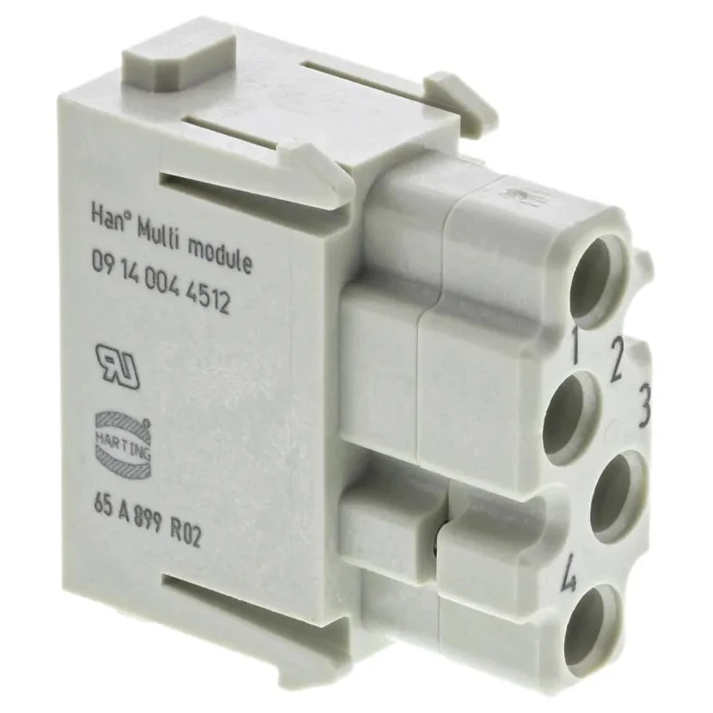 HARTING Heavy Duty Power Connector Module 1.5A 50V HAN Modular Series Female 4 Contacts 09140044512