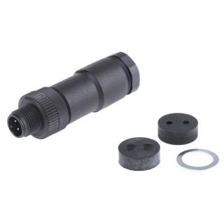 binder Circular Connector, 4 Contacts, Cable Mount, M12 Connector, Plug, Male, IP67, 713 Series 99 0429 142 04