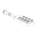 Brad from Molex 120119 Series Sensor Box, 8 Port, 300 mm Cable Length 1202510095