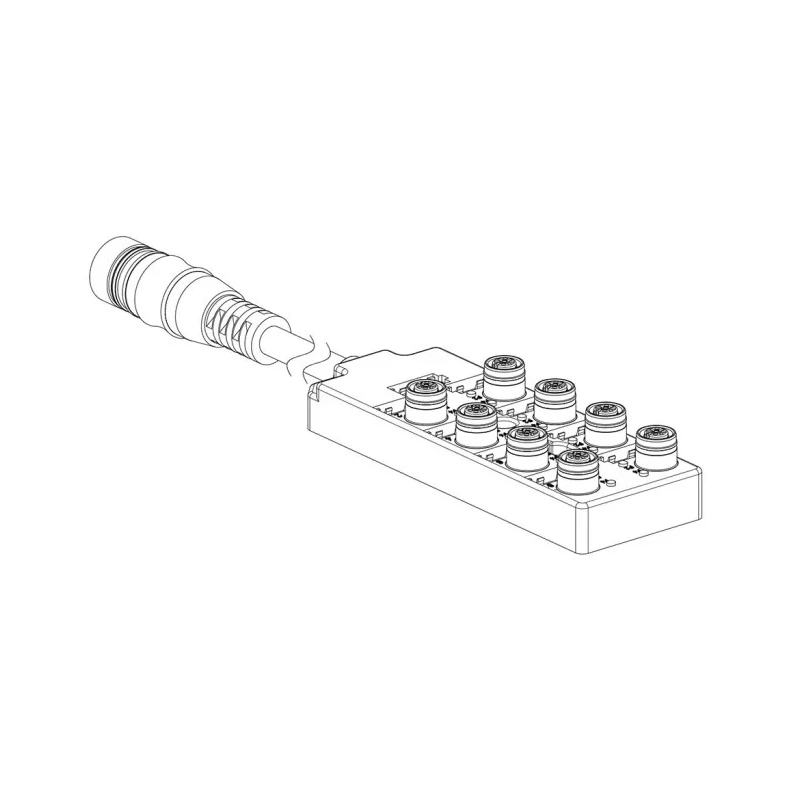 Brad from Molex 120119 Series Sensor Box, 8 Port, 300 mm Cable Length 1202510095