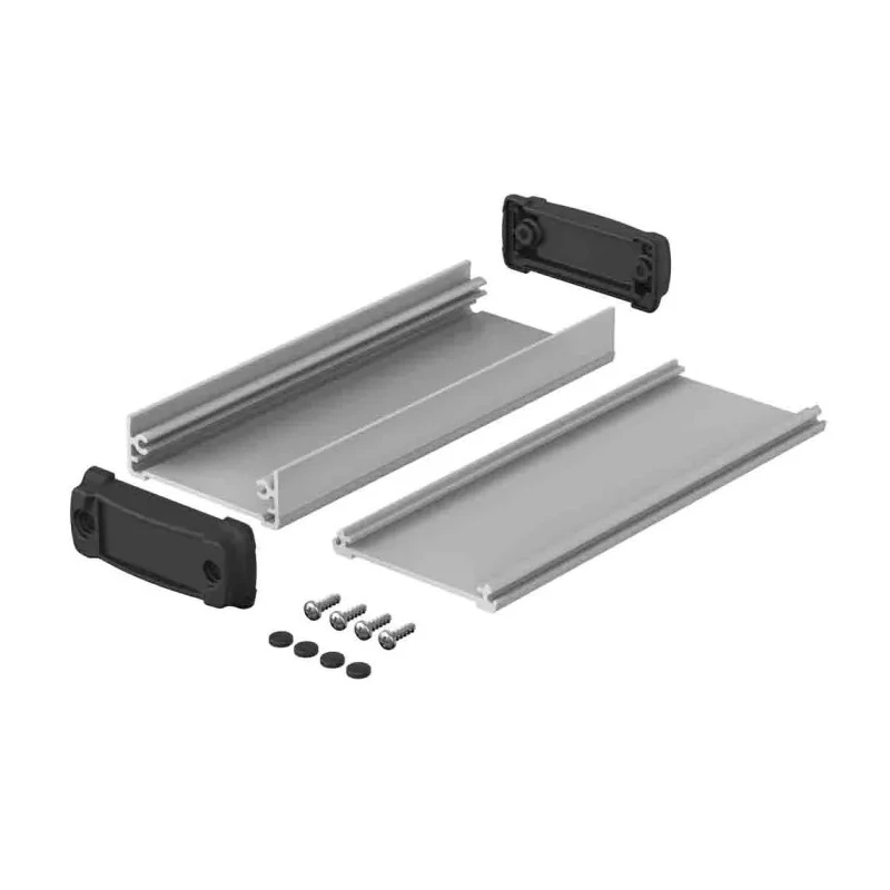 Bopla BOS-Ecoline Series Aluminium General Purpose Enclosure Silver Black Lid IP40 22mm x 57.2mm 83626150.HMT1 ELPH 620-0150