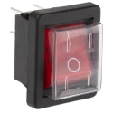 Arcolectric (Bulgin) Ltd Illuminated DPST On-Off Rocker Switch Panel Aluminium Housing Red Actuator C1353ALGNB