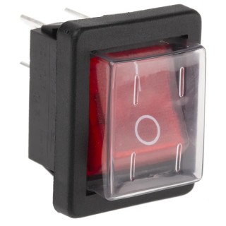 Arcolectric (Bulgin) Ltd Illuminated DPST On-Off Rocker Switch Panel Aluminium Housing Red Actuator C1353ALGNB