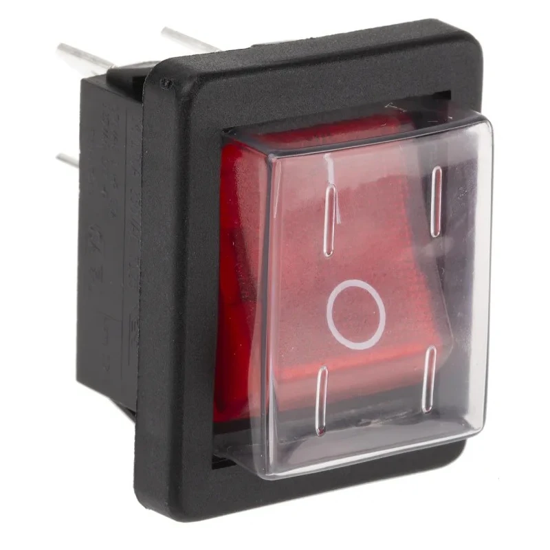 Arcolectric (Bulgin) Ltd Illuminated DPST On-Off Rocker Switch Panel Aluminium Housing Red Actuator C1353ALGNB