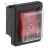 Arcolectric (Bulgin) Ltd Illuminated DPST On-Off Rocker Switch Panel Aluminium Housing Red Actuator C1353ALGNB