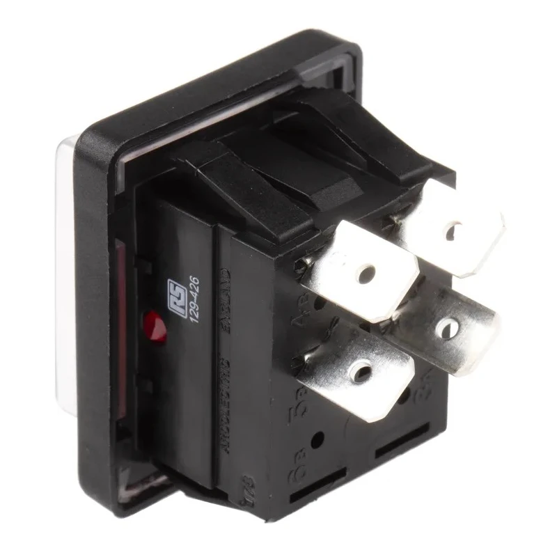 Arcolectric (Bulgin) Ltd Illuminated DPST On-Off Rocker Switch Panel Aluminium Housing Red Actuator C1353ALGNB