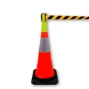 RS PRO Yellow Safety Barrier Retractable Cone Top Barrier 3 m Cloth Tape ABS 221-7867