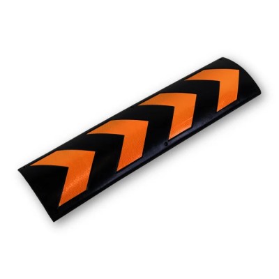 RS PRO Black Yellow Reflective Chevron Rubber Impact Protector 800mm x 220mm 221-7886