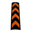 RS PRO Black Yellow Reflective Chevron Rubber Impact Protector 800mm x 220mm 221-7886
